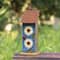 Glitzhome® 15" Washed Blue 2-Tiered Daisy Decorative Outdoor Garden Birdhouse
